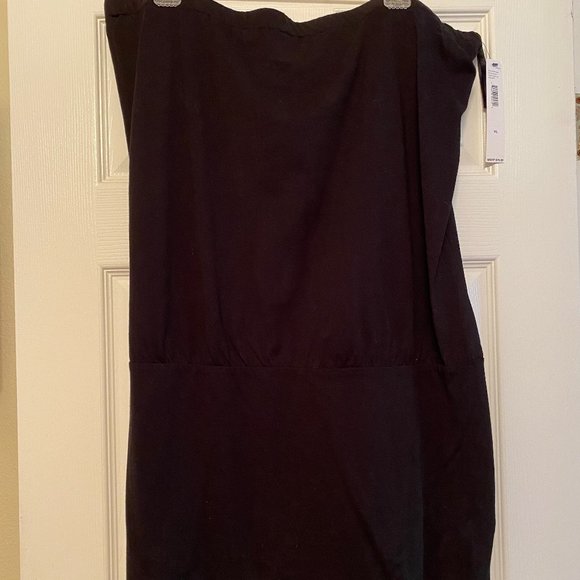 New DKNYC Black Cotton Strapless Tube Top or Skirt - Picture 1 of 4